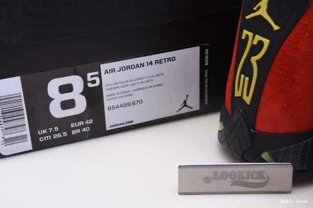 Bmlin Shoes Retro Jordan 14 654459-670 Air Challenge Red 0802